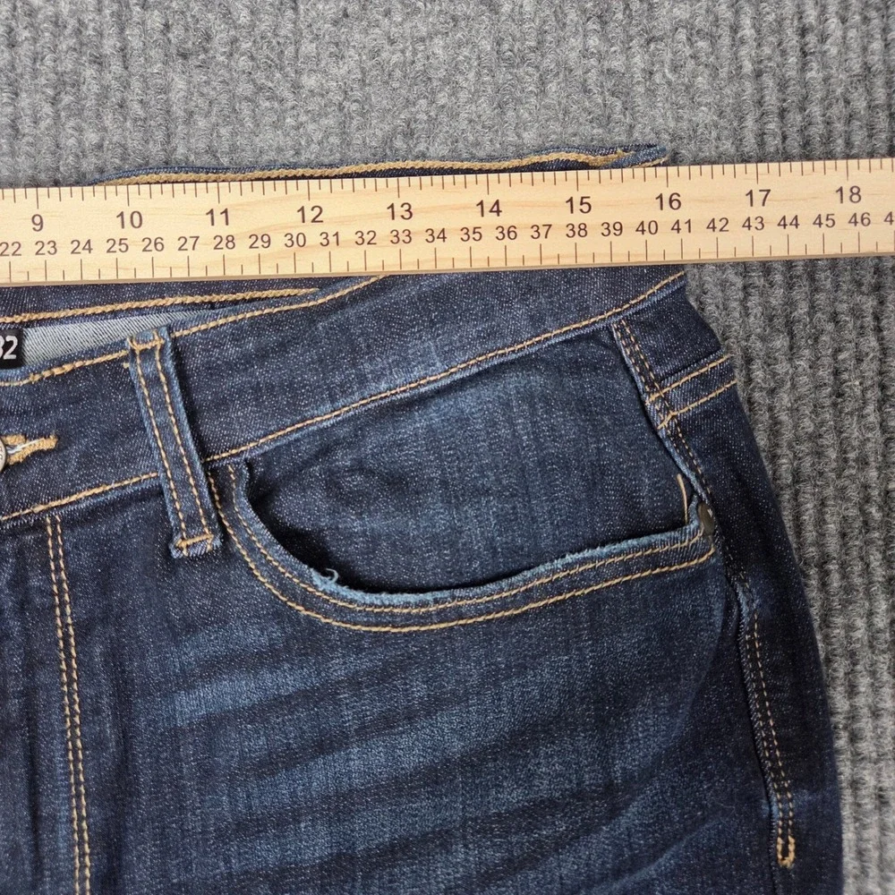 Judy Blue Los Angeles Dark Wash Flare Raw Hem Jeans Size 15/32(29) Blue Stretch